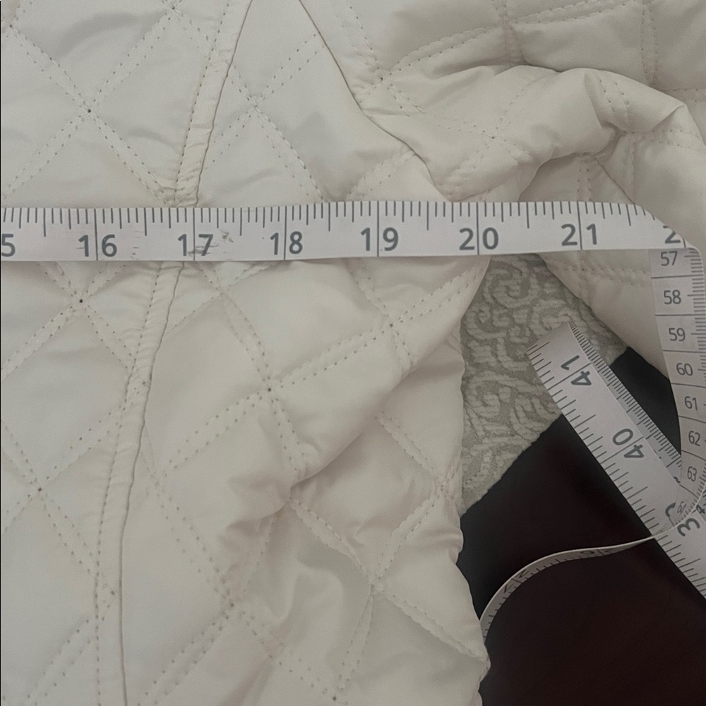 Kate Spade New York Quilted Jacket Women's Large White with Hood Quiet Luxury - Picture 13 of 13
